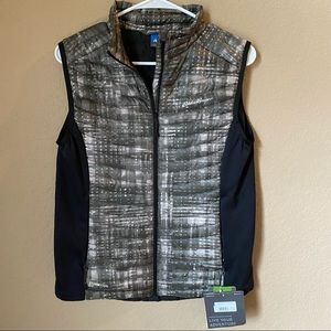 Eddie Bauer M Microtherm Stormdown VE Carbon Zip up Vest Grey, Green and Black